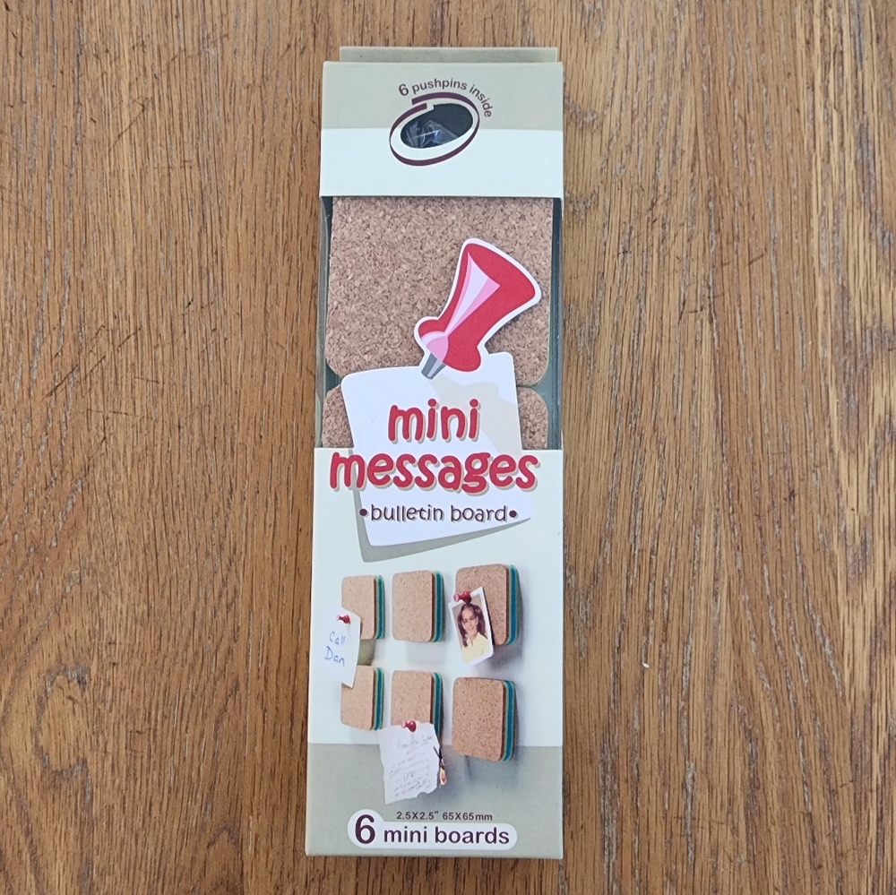 New Set of 6 Mini Message cork boards
